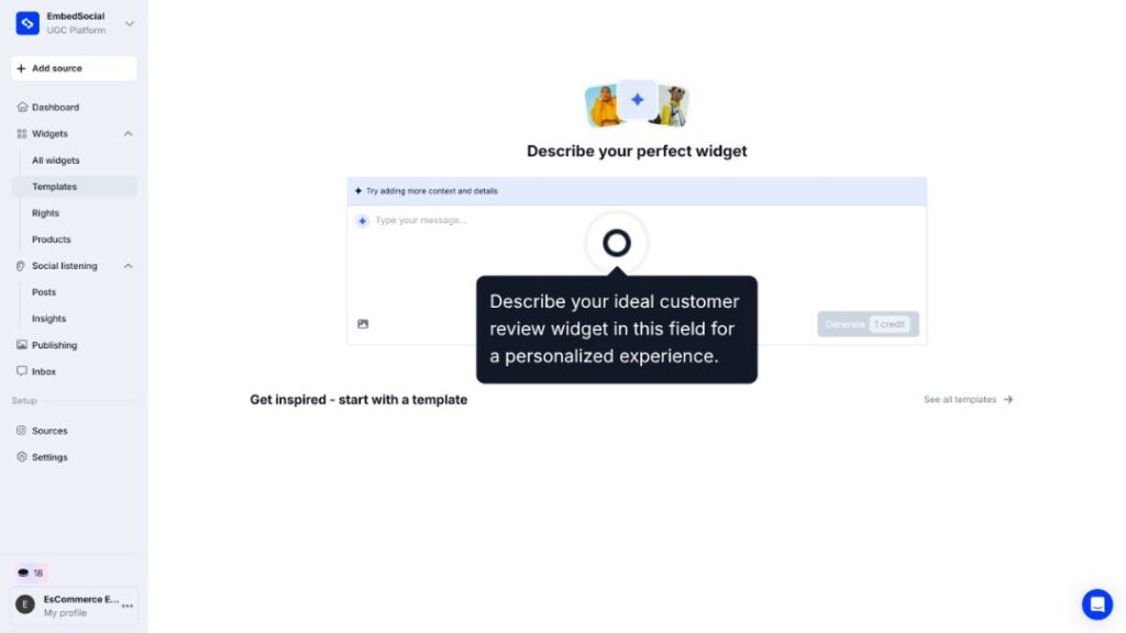 describing your ai review widget