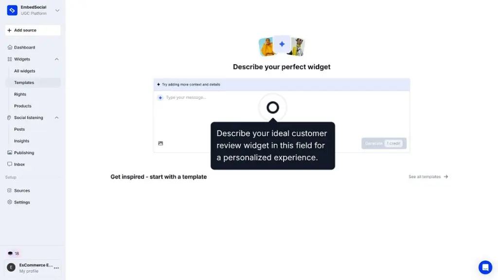 describing your ai review widget