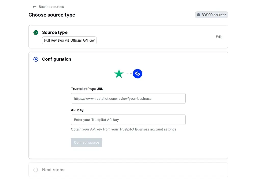 connecting official trustpilot api key