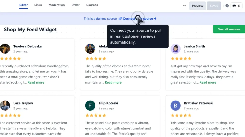 connecting your trustpilot source