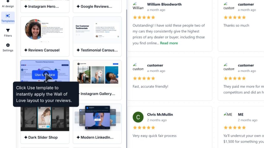 choosing a professional trustpilot template
