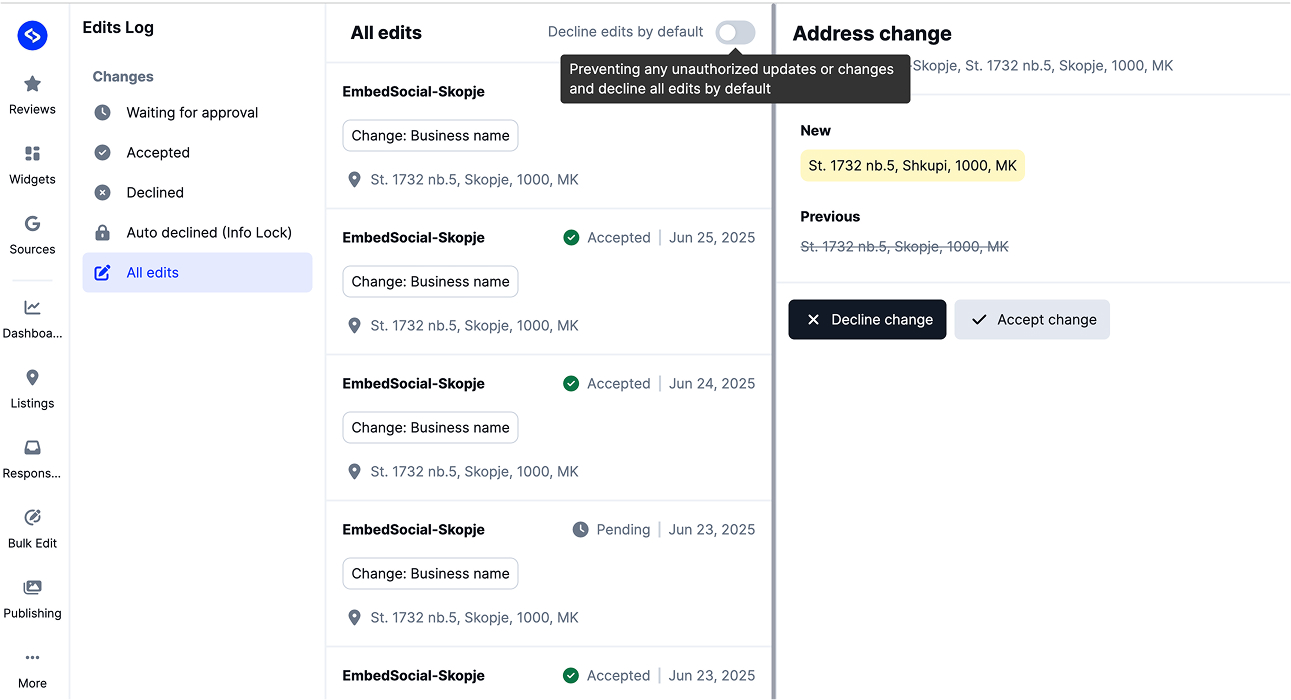 Lock google business profile from unwanted changes