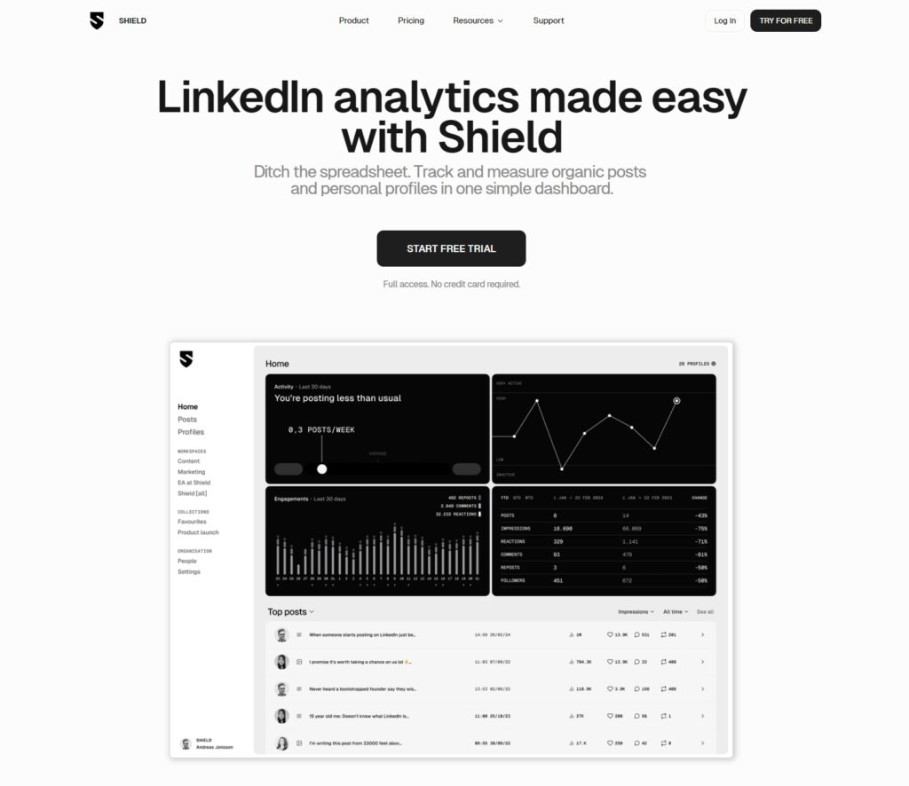 shield landing page