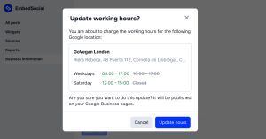 Bulk update business hours on Google business profile