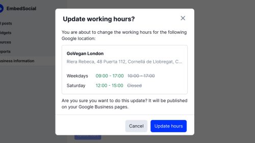 Bulk update business hours on Google business profile