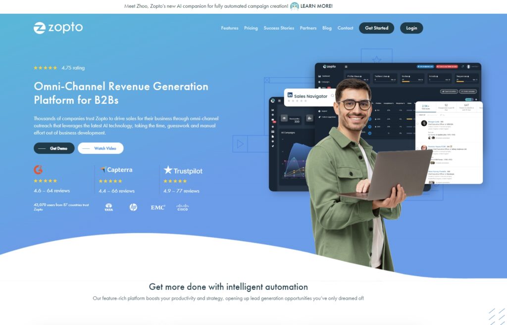 zopto landing page