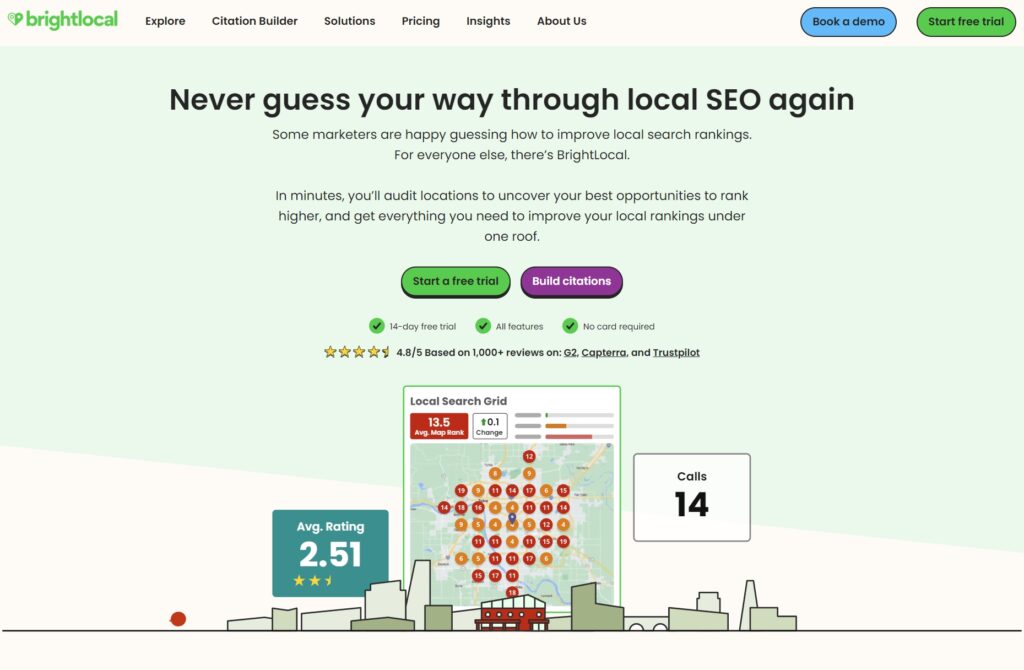 brightlocal landing page