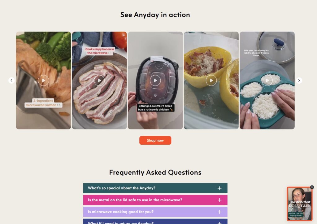 anyday shoppable video
