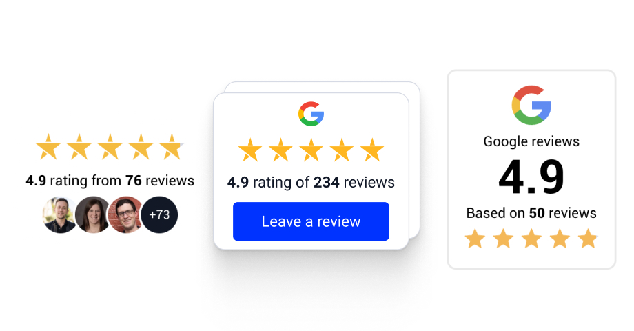 Google reviews badges for website