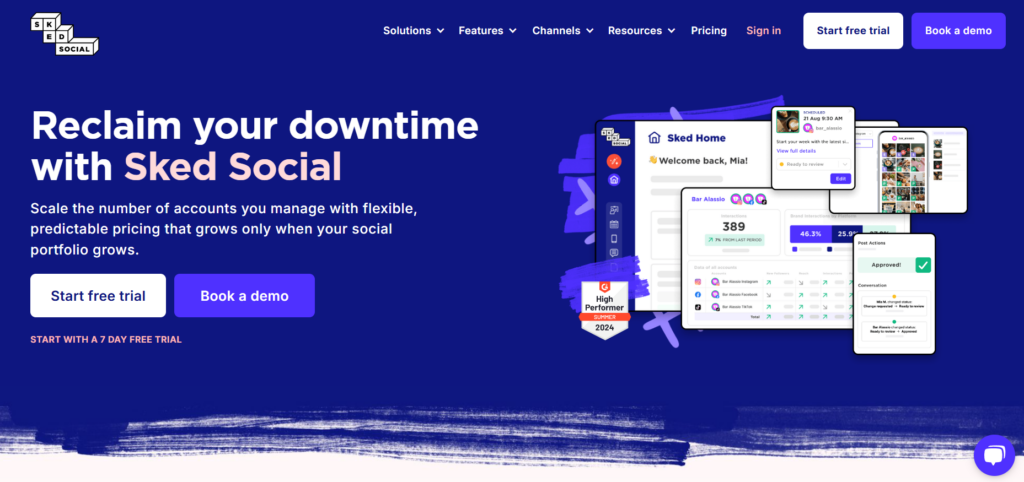 sked social landing page