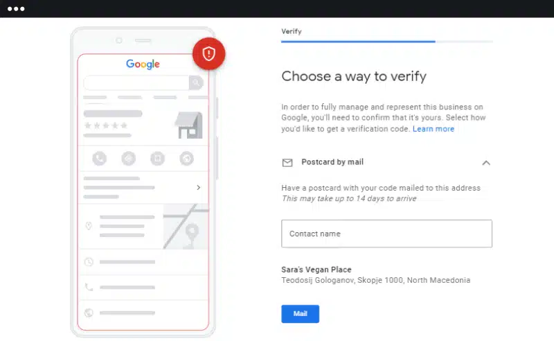 google business profile verification step