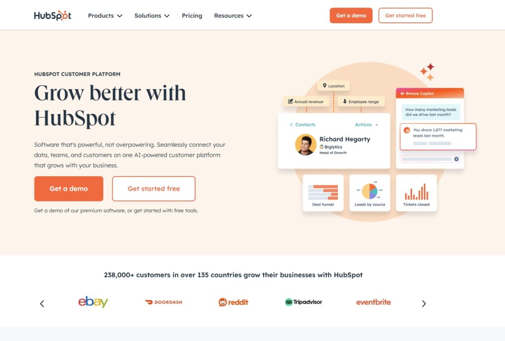 hubspot landing page