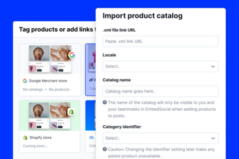 Add Google merchant product catalog to social media widget