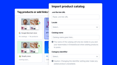 Add Google merchant product catalog to social media widget