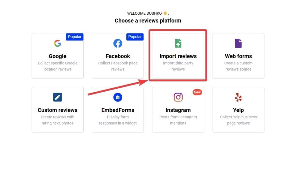 importing custom reviews in embedsocial