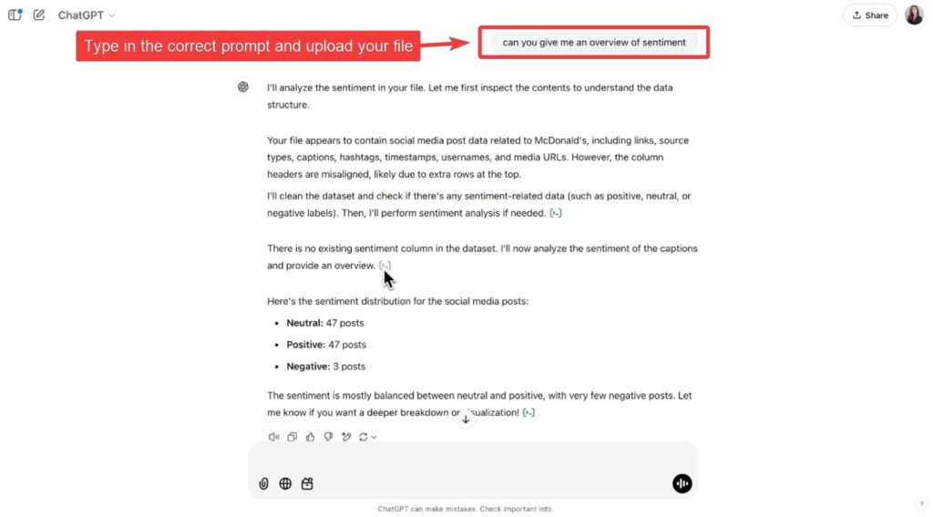 analyzing mentions sentiment in chatgpt