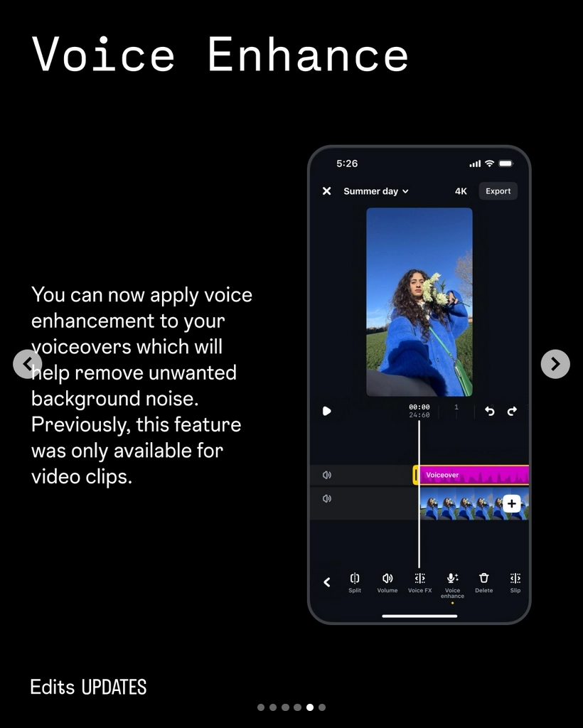 instagram edits voice enhance update
