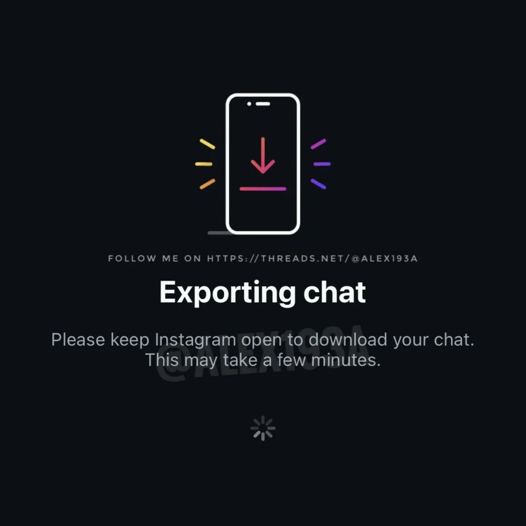 instagram chat export feature