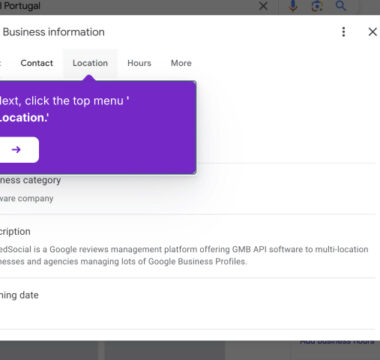 How to change Google Business location