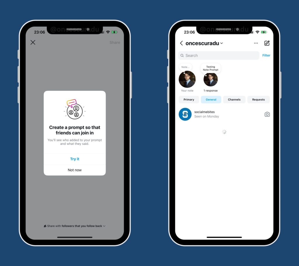new feature on instagram for notes prompts