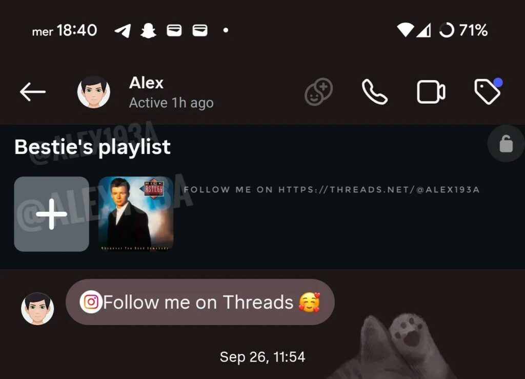 instagram music playlists in chats feature