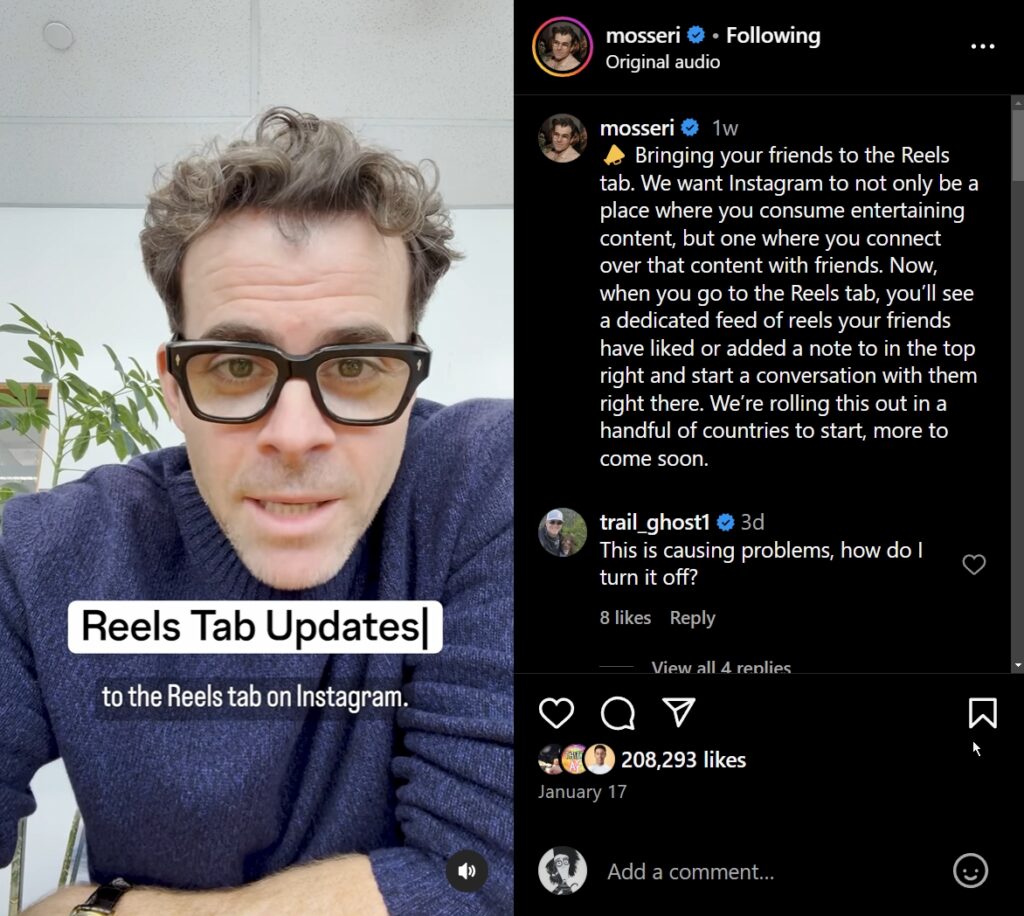 instagram reels friends tab