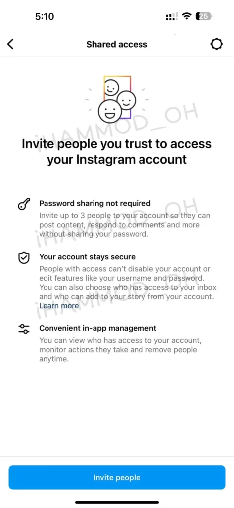 instagram shared accounts feature