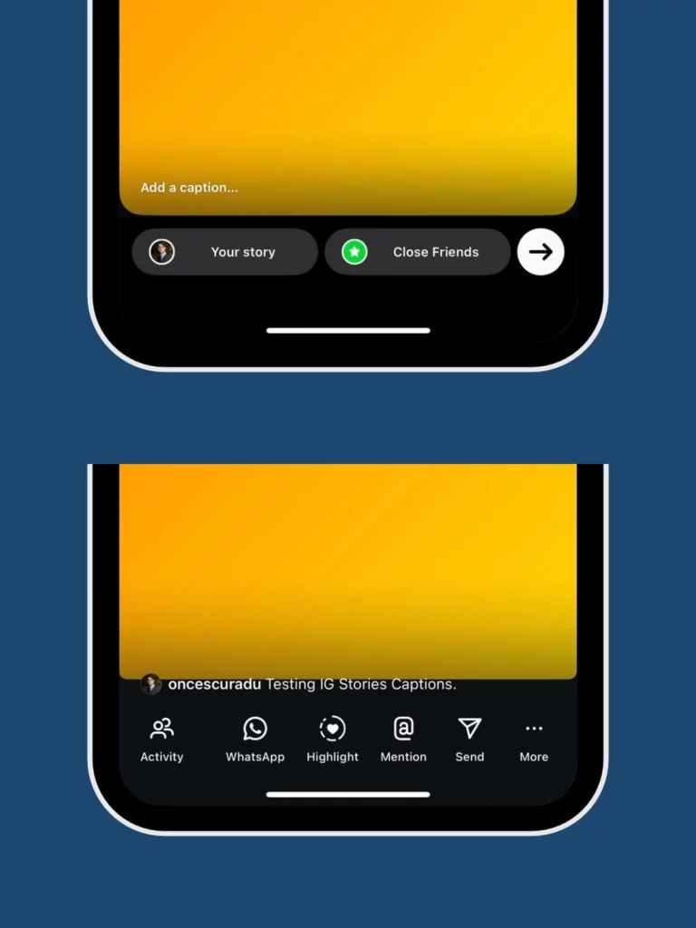 instagram stories captions and comments