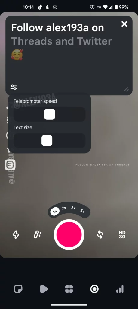 instagram teleprompter feature