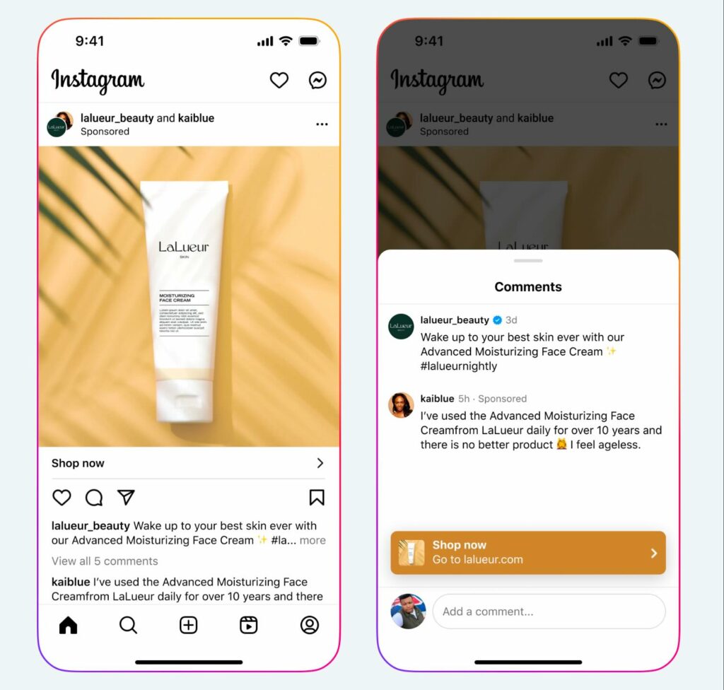 testimonials for partnership ads on instagram