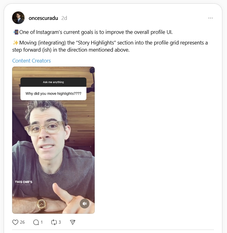 instagram ui overhaul update