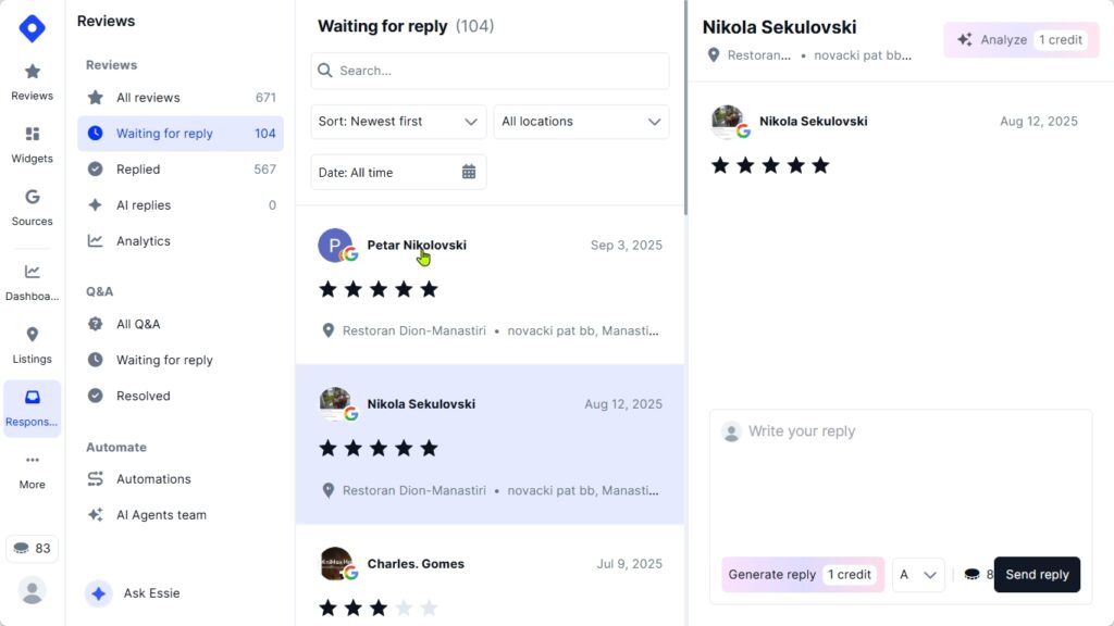 embedsocial ai response generator