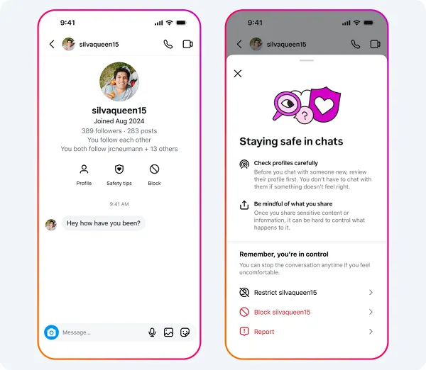 instagram teen safety tips feature