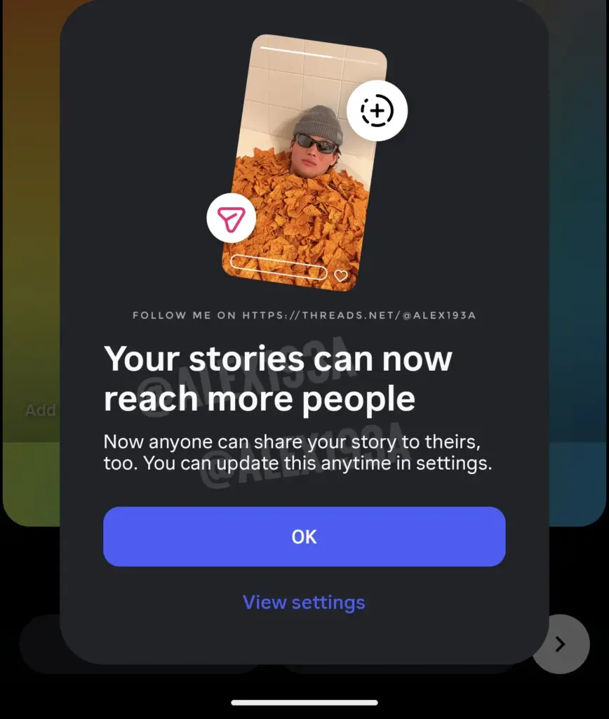 instagram story resharing update