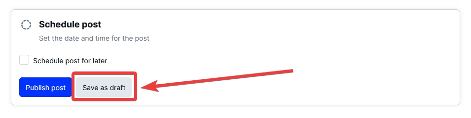 save google post as draft in embedsocial gbp