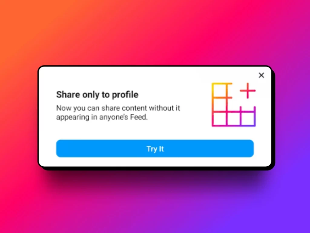 share only to instagram profile feature