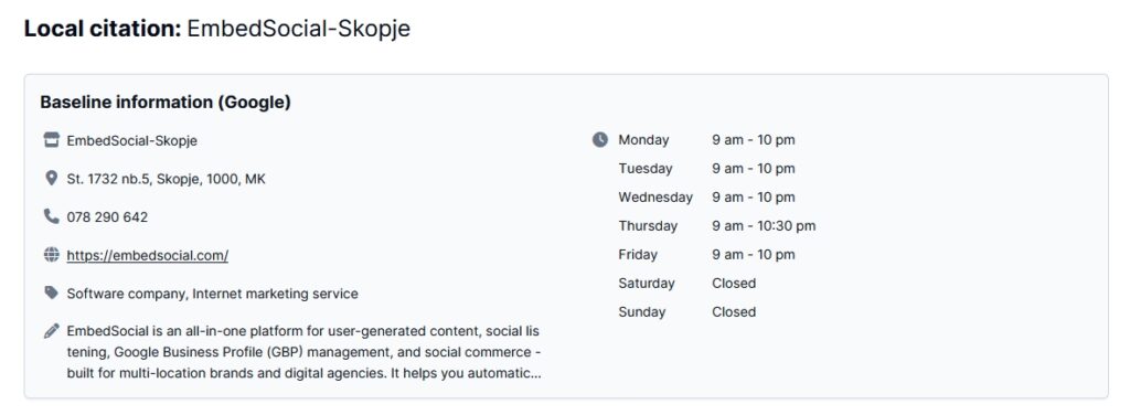 reviewing your google citation baseline in embedsocial