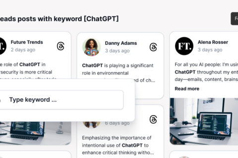 Threads monitoring and social listening by keyword