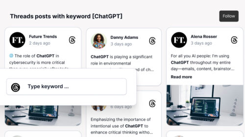 Threads monitoring and social listening by keyword