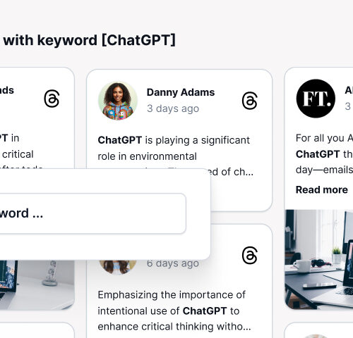 Threads monitoring and social listening by keyword