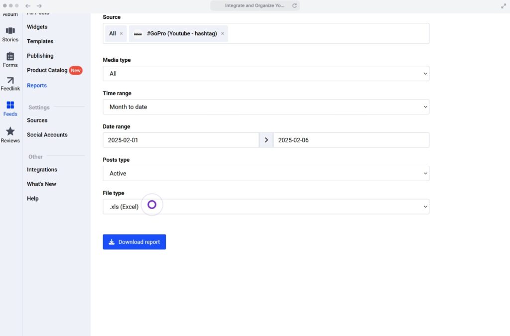 downloading analysis report from embedsocial