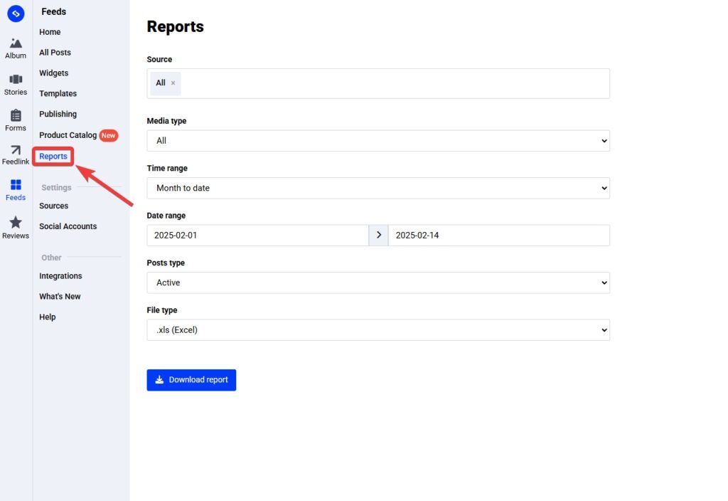 accessing the reports section in embedsocial