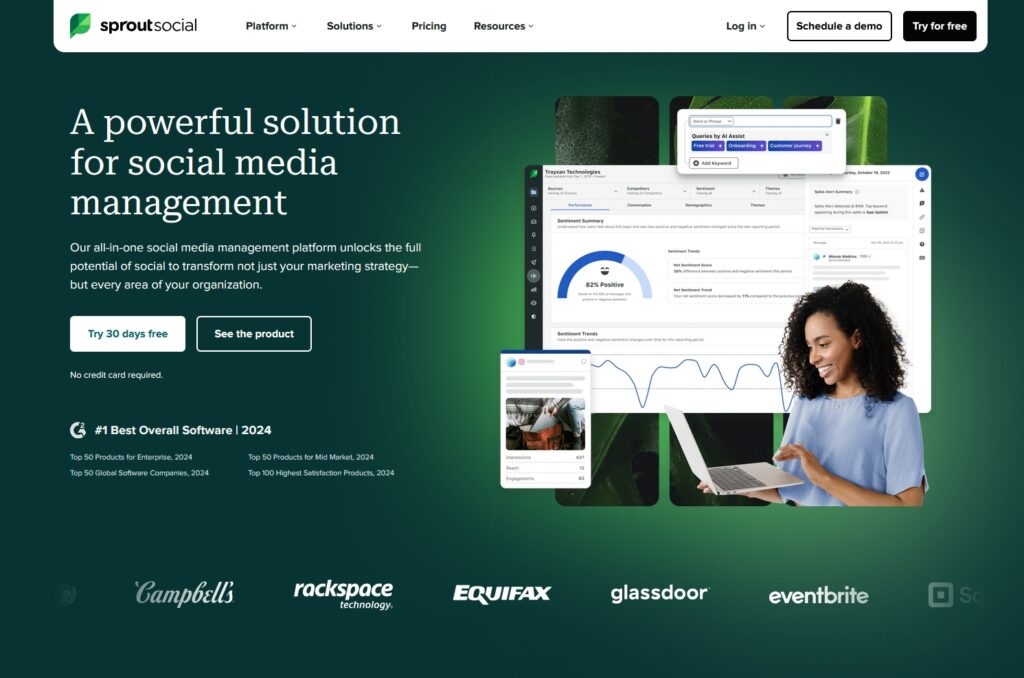 sprout social landing page