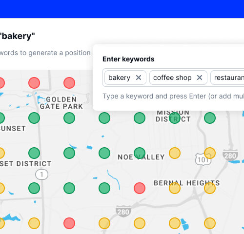 Local SEO heatmap for analyzing local competition