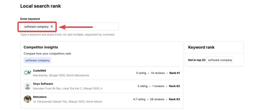 starting a local search rank analysis in embedsocial