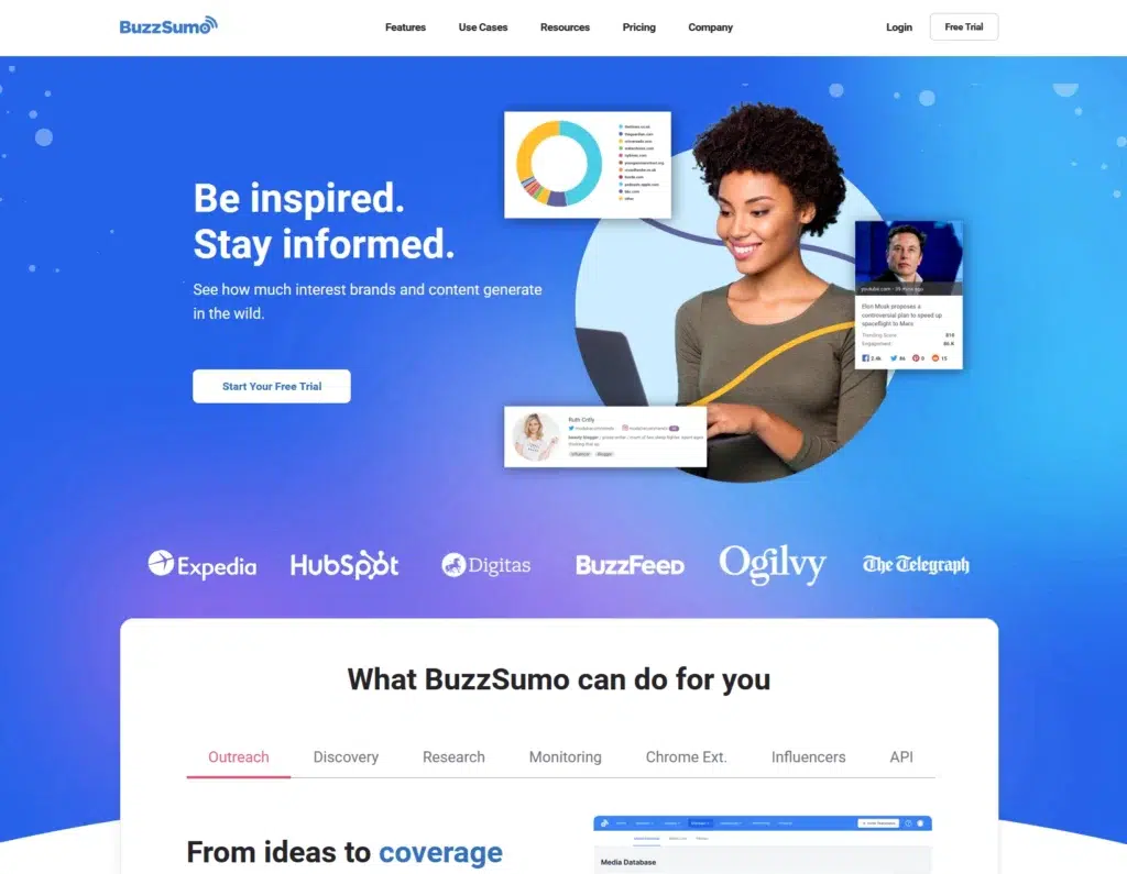 buzzsumo landing page