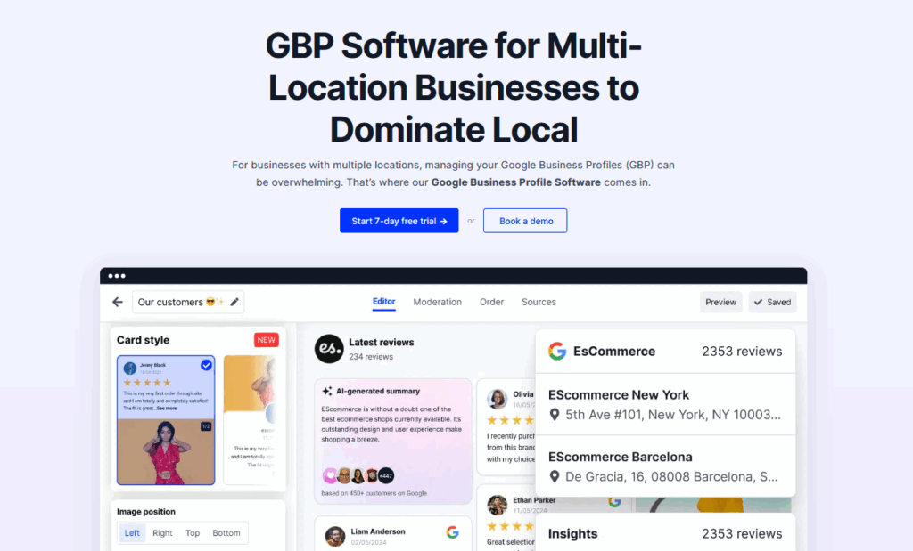 embedsocial gbp platform landing page