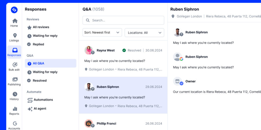 Google business profile questions and anwsers