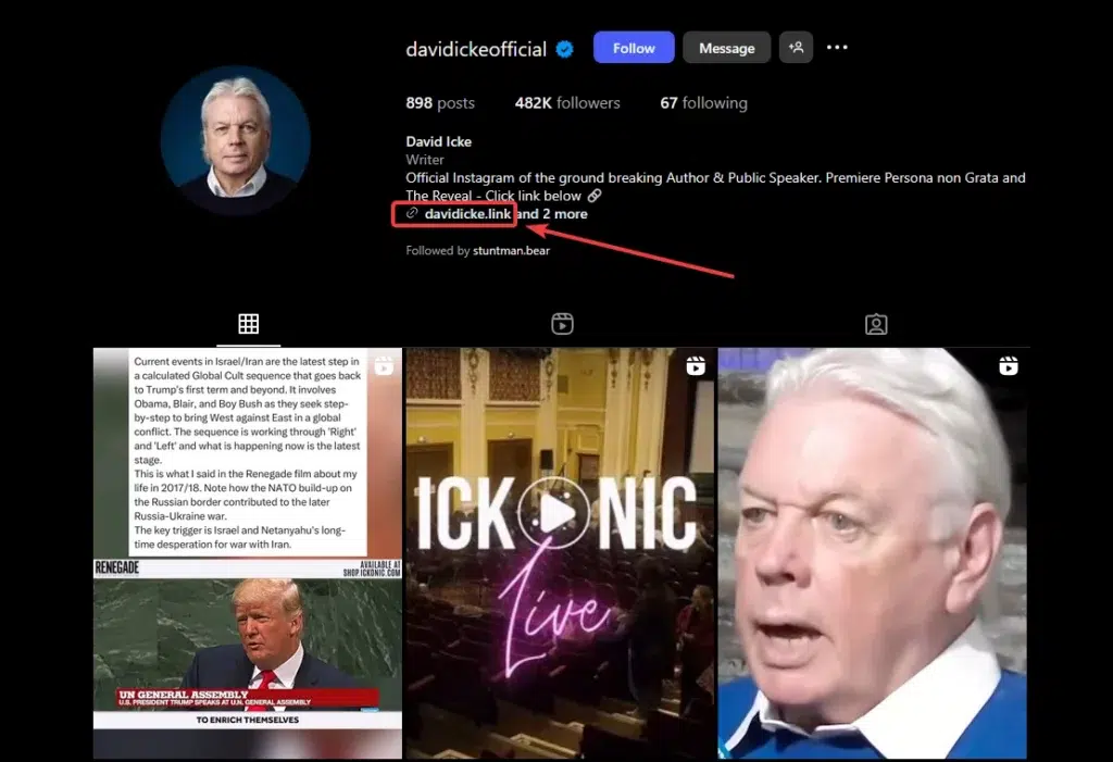instagram link in bio example