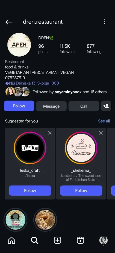 instagram cta buttons example